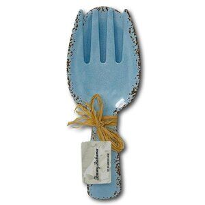 Tommy Bahama Rustic Light Blue Serving Spoon Fork Salad Server Set Crackled
